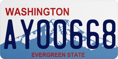 WA license plate AYO0668