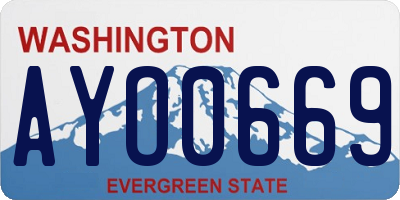 WA license plate AYO0669