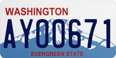 WA license plate AYO0671