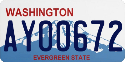 WA license plate AYO0672