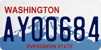 WA license plate AYO0684