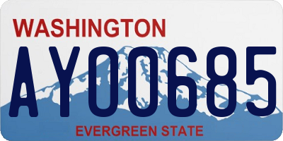 WA license plate AYO0685