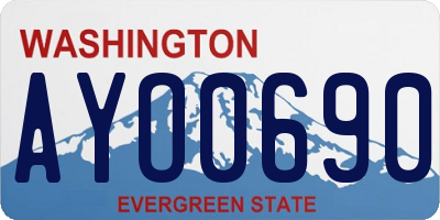 WA license plate AYO0690