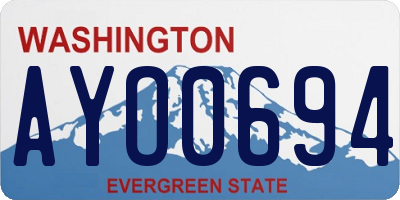 WA license plate AYO0694