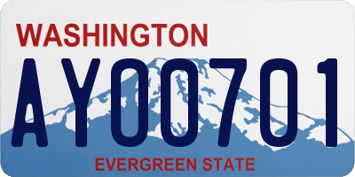 WA license plate AYO0701
