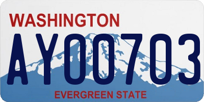WA license plate AYO0703
