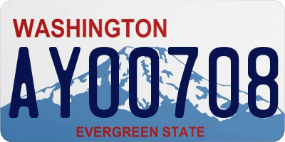 WA license plate AYO0708