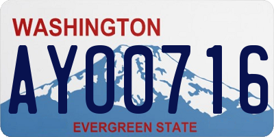 WA license plate AYO0716