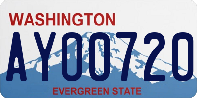 WA license plate AYO0720