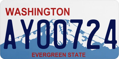 WA license plate AYO0724