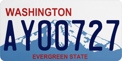 WA license plate AYO0727
