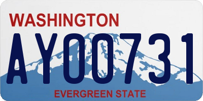 WA license plate AYO0731