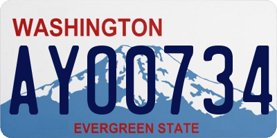 WA license plate AYO0734