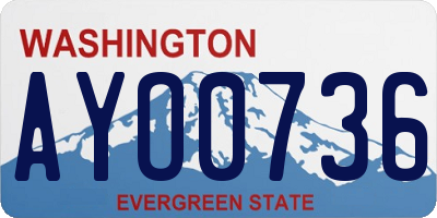 WA license plate AYO0736