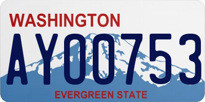 WA license plate AYO0753