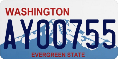WA license plate AYO0755