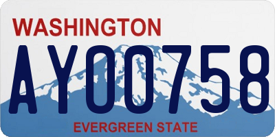 WA license plate AYO0758