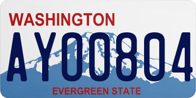 WA license plate AYO0804