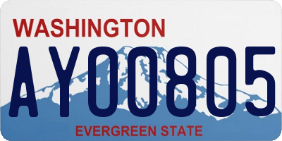 WA license plate AYO0805