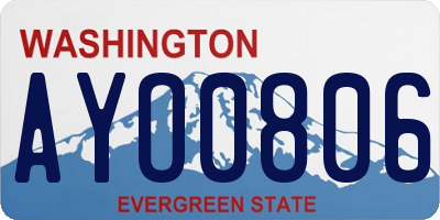 WA license plate AYO0806