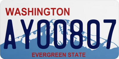 WA license plate AYO0807