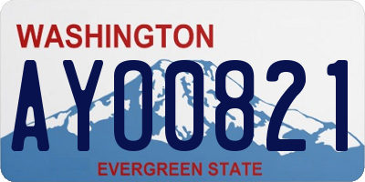 WA license plate AYO0821