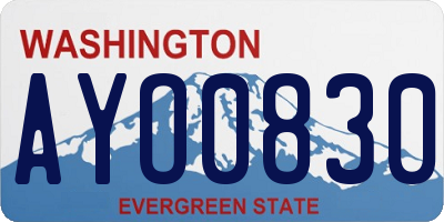 WA license plate AYO0830