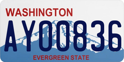 WA license plate AYO0836