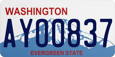 WA license plate AYO0837