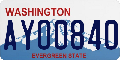 WA license plate AYO0840