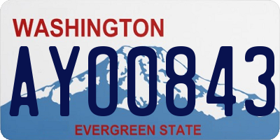WA license plate AYO0843