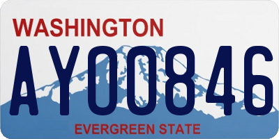 WA license plate AYO0846