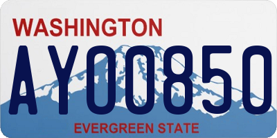 WA license plate AYO0850