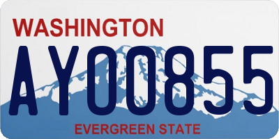 WA license plate AYO0855