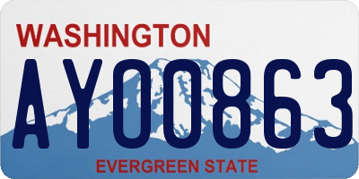 WA license plate AYO0863
