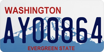WA license plate AYO0864