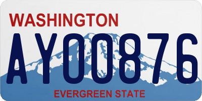 WA license plate AYO0876