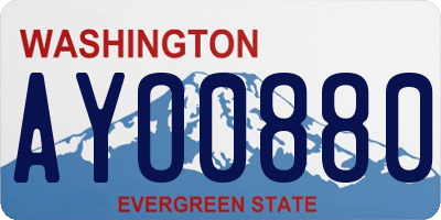 WA license plate AYO0880