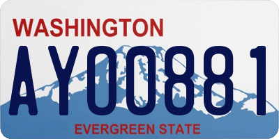 WA license plate AYO0881