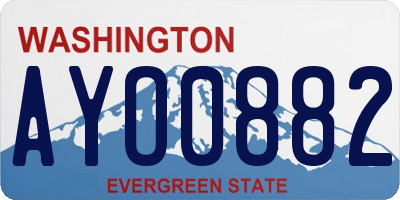 WA license plate AYO0882