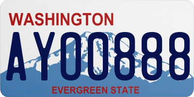 WA license plate AYO0888