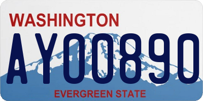 WA license plate AYO0890