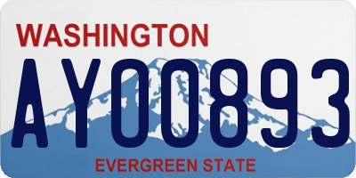WA license plate AYO0893