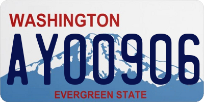 WA license plate AYO0906