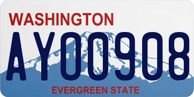 WA license plate AYO0908