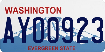 WA license plate AYO0923