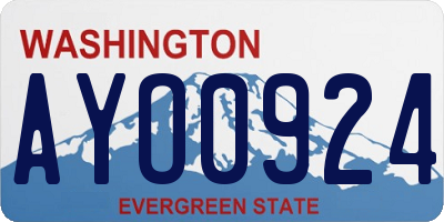 WA license plate AYO0924