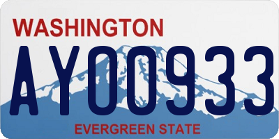 WA license plate AYO0933
