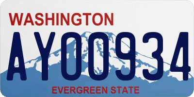 WA license plate AYO0934