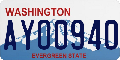 WA license plate AYO0940